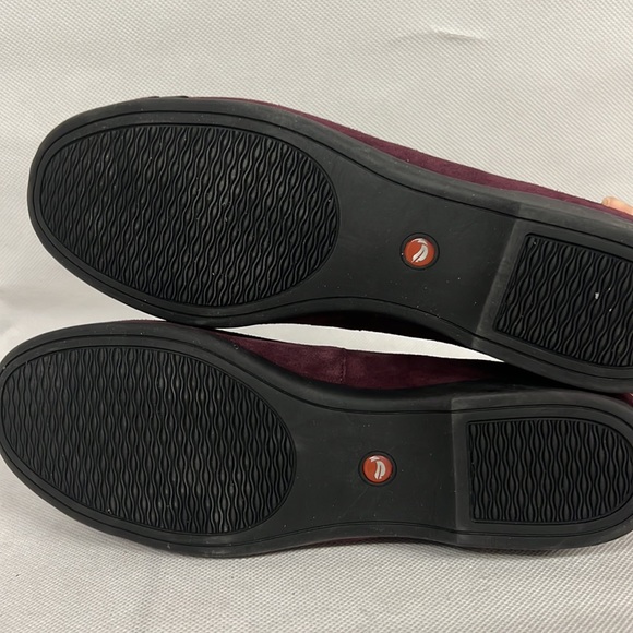NEW Clark's unstructured suede purple eggplant black flats stretch dress work - Picture 6 of 6